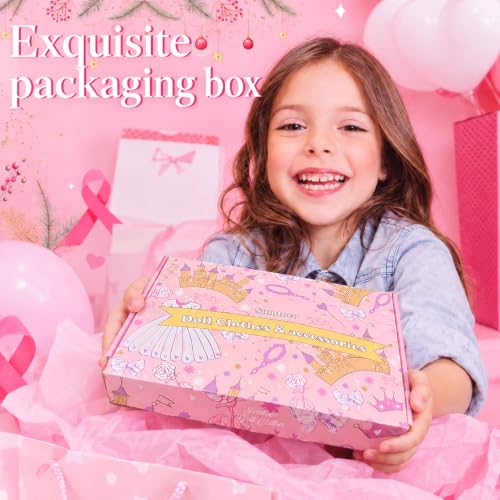 Miniatura 2 de 62pcs Ropa Y Accesorios Para Muñecas, 3 Vestidos De Fiesta, 6 Vestidos De Moda, 9 Tops Y Pantalones, 2bikini, 6 Coronas, 6 Collares, 10 Pares De Zapatos, 20 Perchas Para 30 Cm 11.5 Pulgadas Muñecas