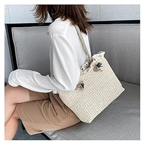 Summer Trend Straw Shoulder Bags Hit Color Handbags for Women Matching Tote Bag (Color : A Size : One Size) (A One Size)