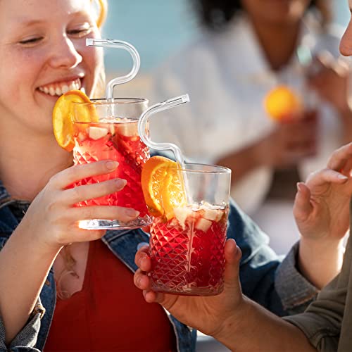 Anti Wrinkle Straw 2 Pcs, Reusable Glass Drinking Anti Wrinkle Straw, Curved No Wrinkle Straws Prevent Wrinkles Sideways Flute Straw, Engaging Lips Horizontally, Avoid Rubbing Off Lipstick, Set Of 2 #TOP6