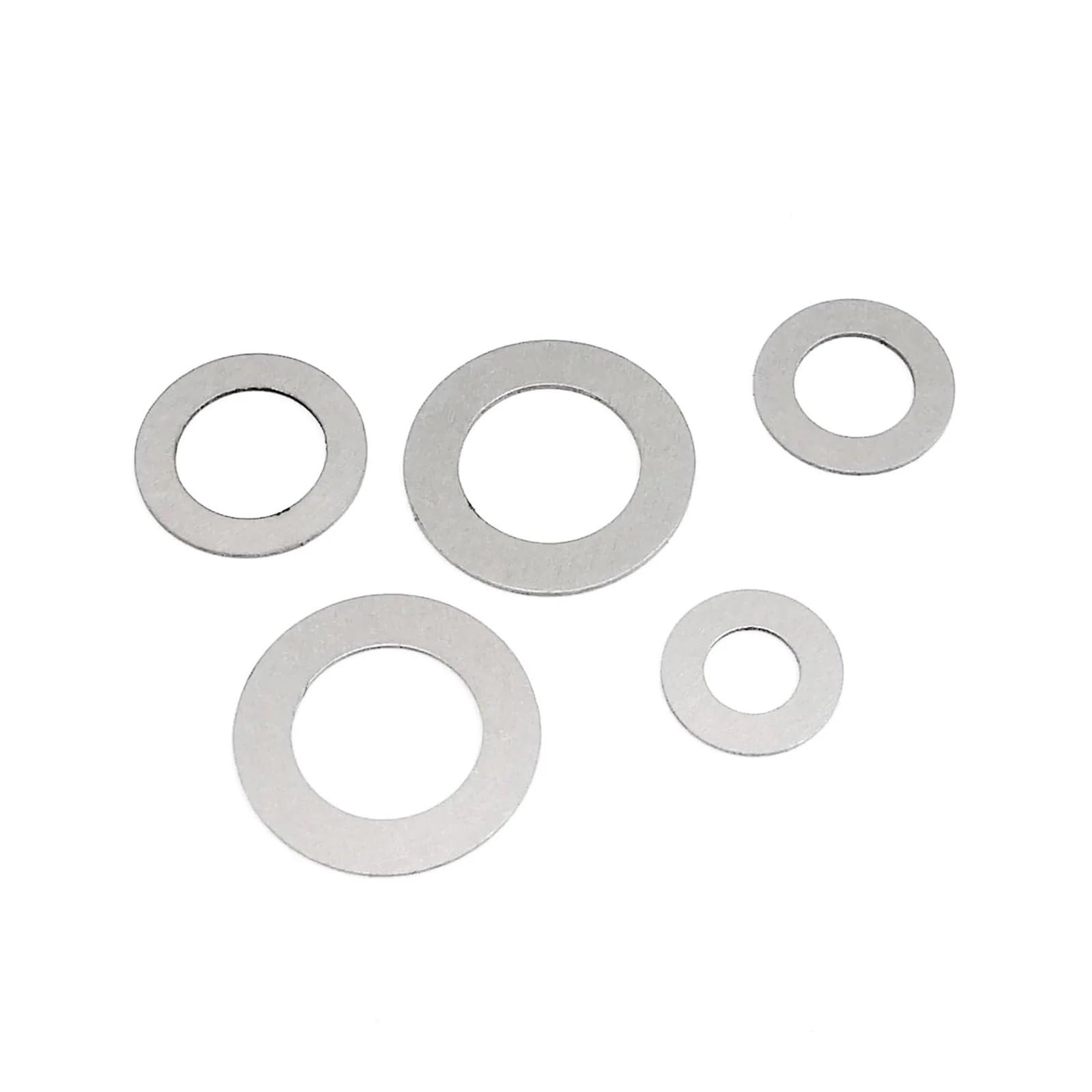 Assortiment de rondelles plates - 1 boîte de 0,1 mm, 0,2 mm, 0,30 mm d'épaisseur - Rondelles plates ultra fines - Kit de joints unis - Assortiment de tailles M3 à M20 en acier inoxydable 304 (0,2 mm