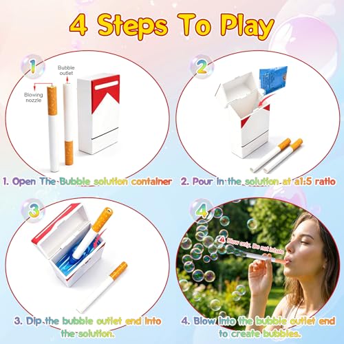 Image of Soap Bubbles Cigarettes, Fake Bubble Puff Cigarettes for Party & Cosplay & Gift, Smoke Soap Bubbles | Cigarettes Bubble Machines as Party Gift for Men and Women