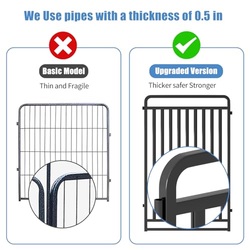 Image of New Thickened Version Dog Playpen, 40 Inch Dog Fences for The Yard, Portable Outdoor Dog Playpen for Large /Medium /Small Dogs, Foldable Metal Dog playpen, with Doors (40 Panels, 40 Inch)