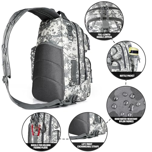 Image of PLUSINNO Fishing Backpack Tackle Bag, Water-Resistant Backpack with Rod Holder, Ideal Gifts for Men