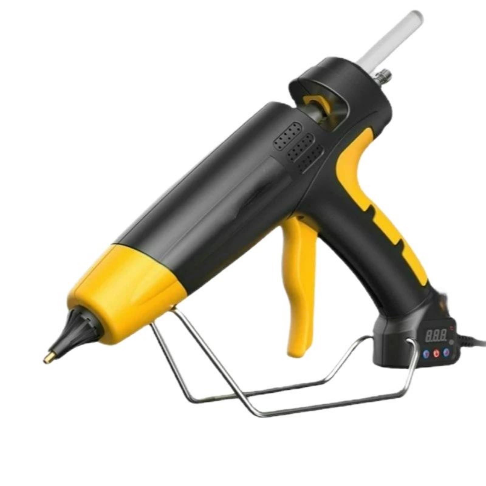 Pistola de silicona industrial con pantalla digital de 11 mm y control de temperatura, color negro, 300 W y 500 W de salida de pegamento ajustable. Pistola Silicona Caliente(300w)