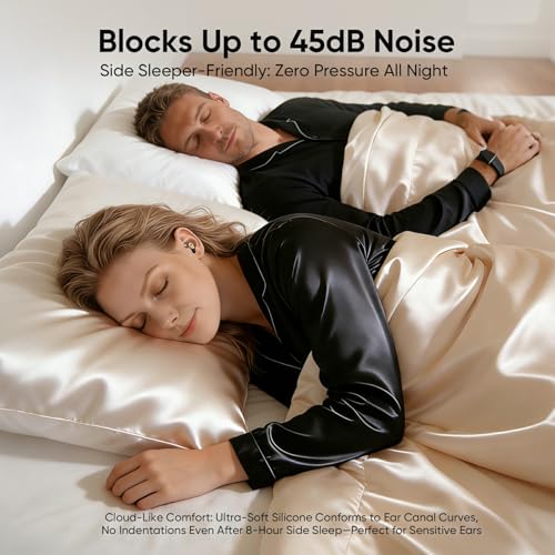 Ear Plugs for Sleeping, 45dB Ultra Soft Silicone Ear Plugs for Noise Reduction, Reusable Noise Cancelling Earplugs, 8-Pairs with Carrying Case for Side Sleep, Concert earplugs, Travel & Swimming - Thumbnail 3