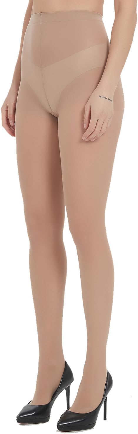 Citystl 2 Pairs Women's Black Sheer Tights - 30D Not Rip Control Top Pantyhose - Reinforced Toes - Image 3