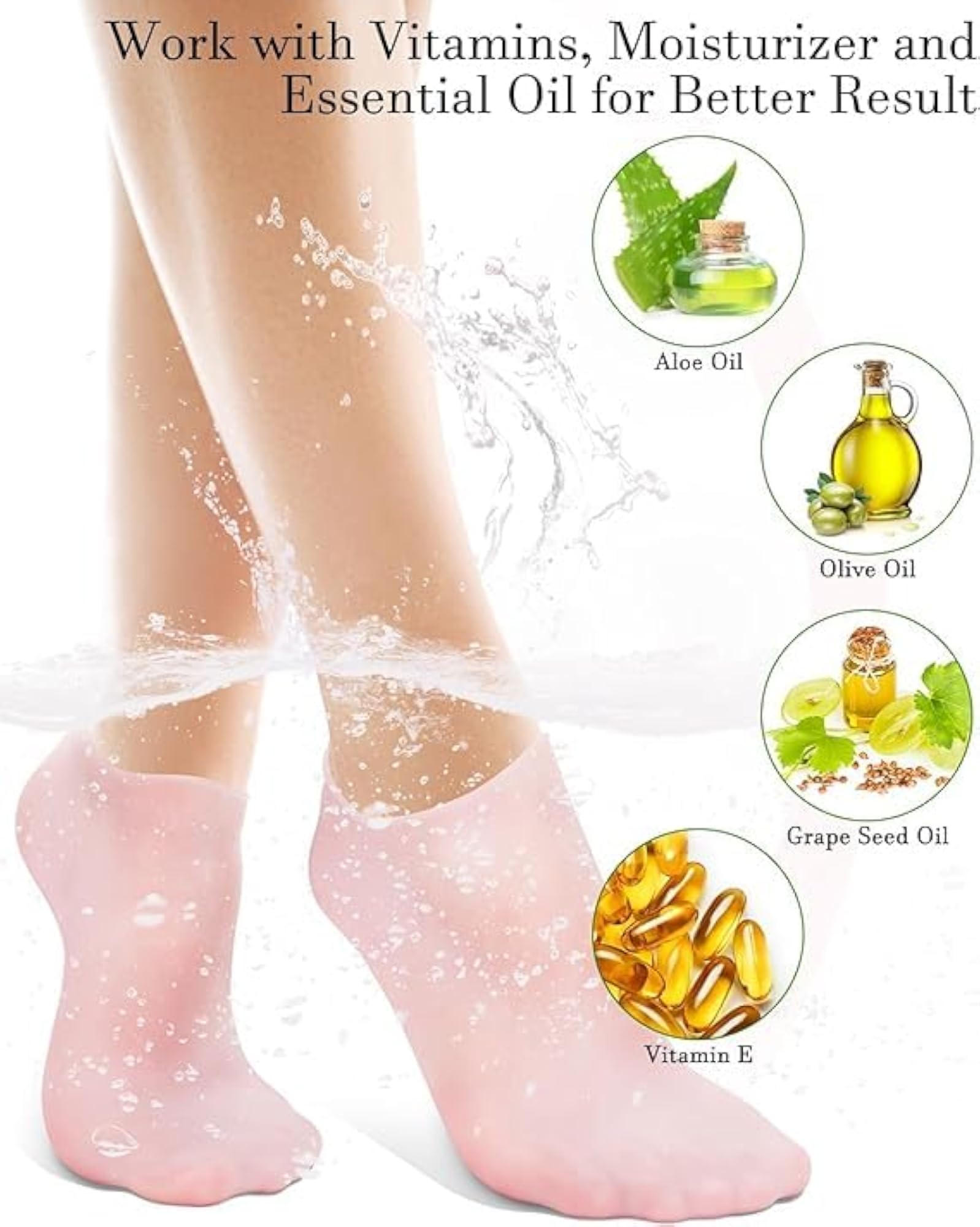 Men's and Women's Hydrating Silicone Gel Socks, Heavy Quality