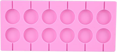 Tbzieoc Moldes para piruletas, 12 moldes de silicona de forma redonda, moldes de chupón, moldes de chocolate para caramelos, moldes para tartas para