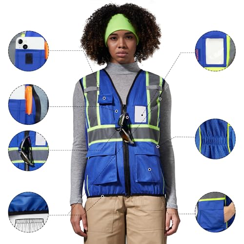 Image of AYKRM 11 color Ladies High Vis Reflective Safety Vest for Women