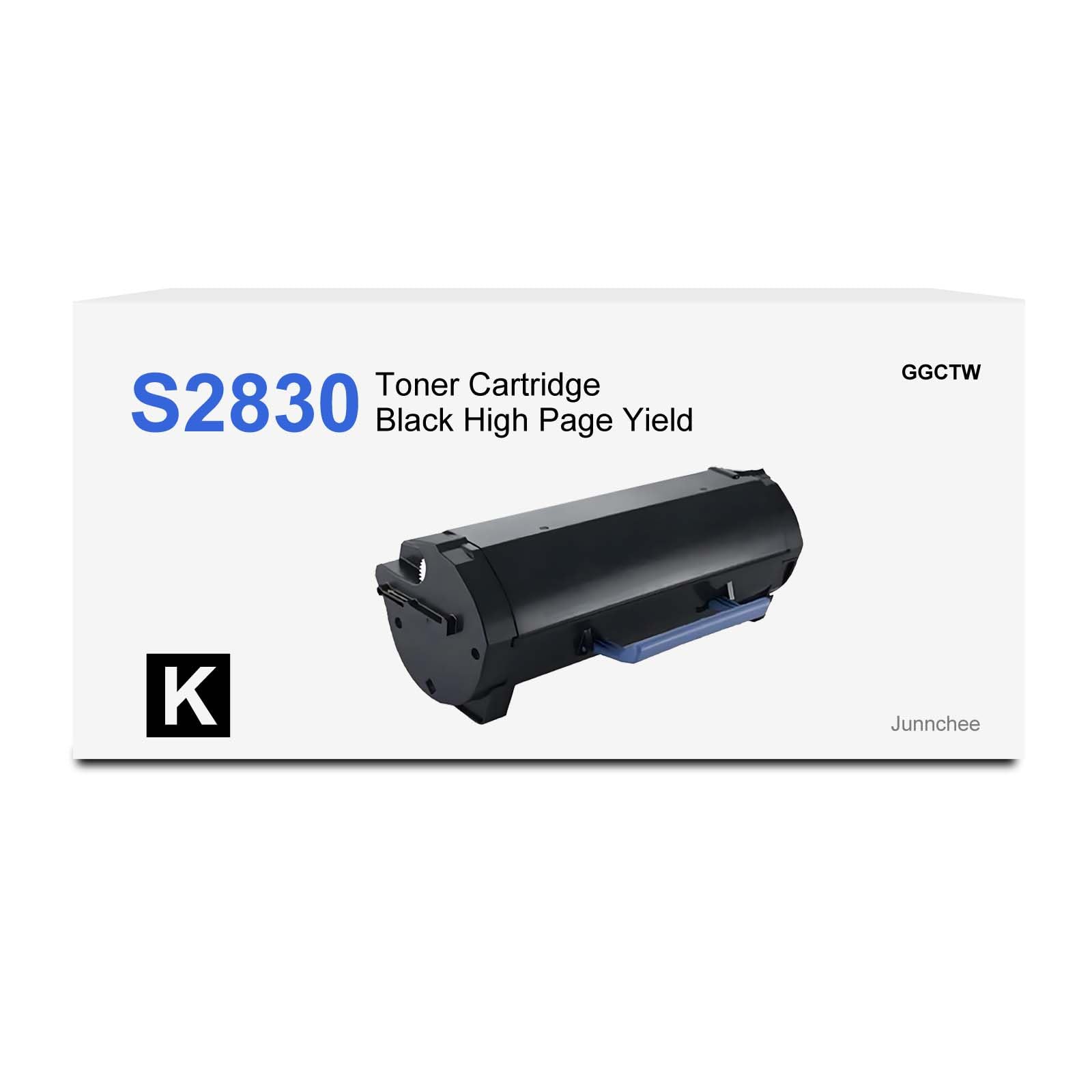 Junnchee S2830 Toner Cartridge Replacement for Dell S2830DN S2830 Series GGCTW 593-BBYP FR3HY CH00D 593-BBYP 3RDYK TC2RH 593-BBYO Printer (High Yield,