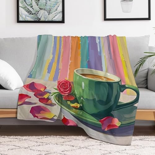 Couverture en flanelle arc-en-ciel 152x203 cm légère pour lit - 6