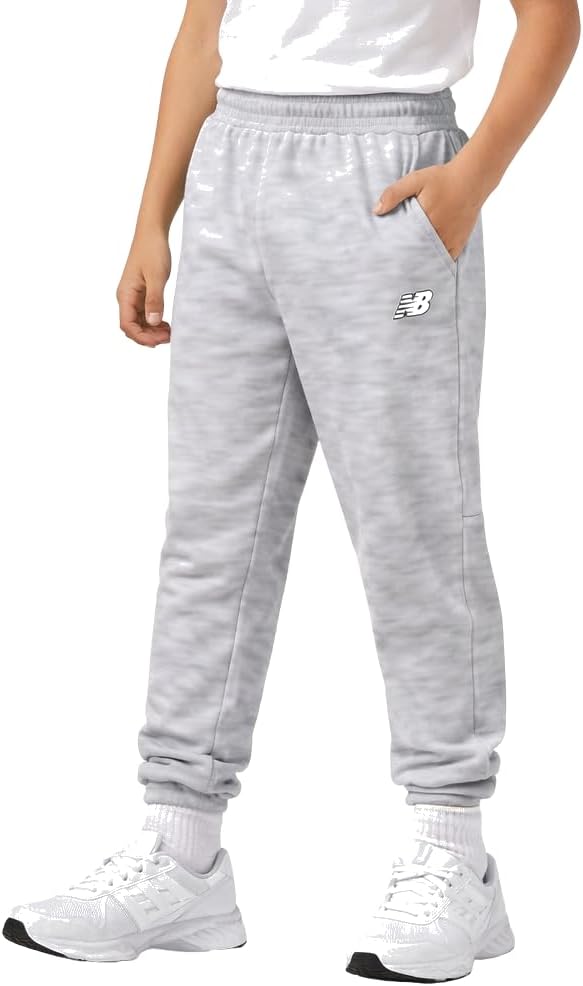 New Balance Boys Sweatpants - Active Performance Fleece Boys Joggers with Drawstring Waist - Athletic Pants for Kids (8-20)