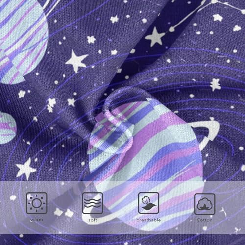 Cute Planets Stars Purple Panties for Girl Toddler Underwear Floral Cotton Funny Briefs Underpants 2t3