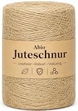 Abio Jute-Schnur 50m 2-3mm Jutegarn 50m Schnur reissfest 100% Natur Jute Kordel Deko Paketschnur Naturfaser Dekoration Verpackung Bindegarn Hanfschnur Spagat Hanfband Juteband