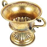 BESTOYARD 9.25 X 6.29 Inch Retro Metal Flower Pot - Golden Iron Vase, Distressed Metal Flowerpot for Home Decor, Aesthetic Garden Flower Vase, Rustic Farmhouse Iron Art Planter