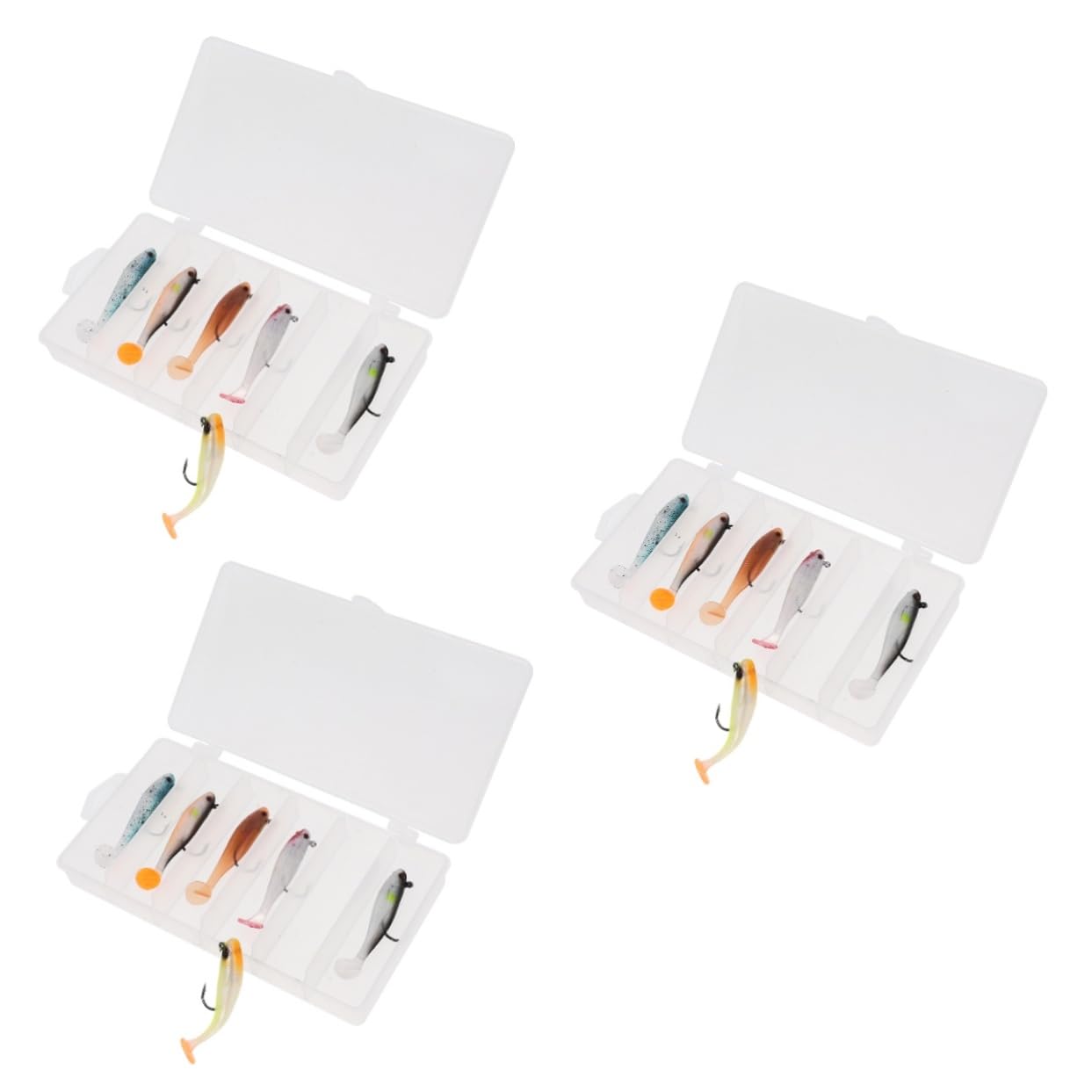 BESPORTBLE Lot De 3 Appâts Artificiels pour La Pêche Au Bar Rayé pour Leau Douce Robustes Et Souples pour Lextérieur 6 Pièces X 3