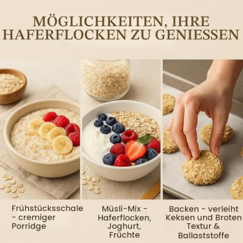 GiDeli Haferflocken 25 kg - natürliche zart Futterhaferflocken
