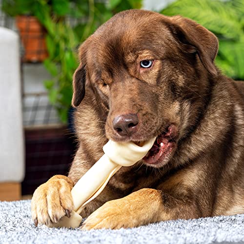 Pet Factory 100% Made In Usa Beefhide 9-10" Knotted Bone Dog Chew Treat - Natural Flavor, 1 Count/1 Pack #TOP7