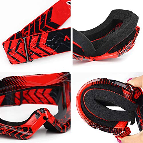 June Sports Motorbike Goggle Glasses Kids Teens Youth Motorcycle Goggles Cycling Clear Vision Uv Protection Dust Wind Proof Motocross Dirtbike Racing Dirt Bike Goggle Children Orange Kg4 #TOP6