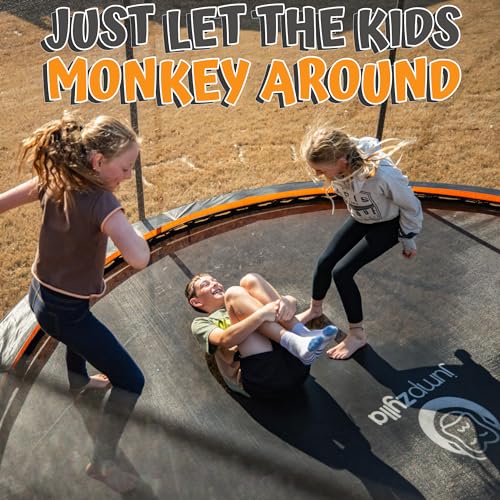 JUMPZYLLA New Recreational Outdoor Trampoline with Net for Kids and Adults 10 FT, 12 FT, 14 FT - Straight Pole Fun Exercise ASTM Approved