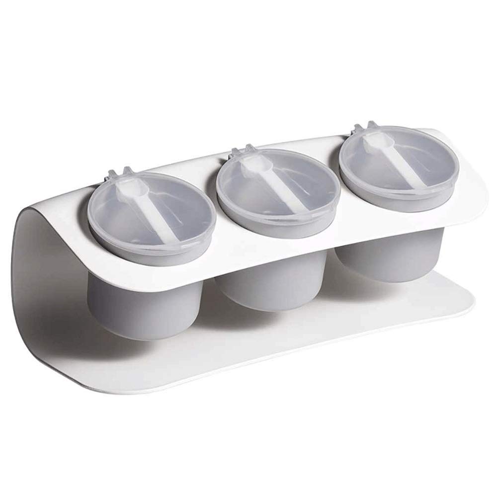 IANSHFKN Kitchen Supplies Seasoning Bottle Storage Box Spice Jar with Spoon Condiment Pot and Materials Saltcellar
