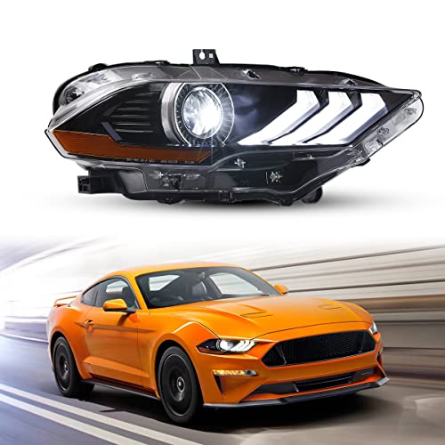 Nixon Offroad Headlights for Ford Mustang 2018-2022 Head Lights Assembly LED Projector DRL Replacement Turn Signal Lights High Low Beam (Passenger Side)