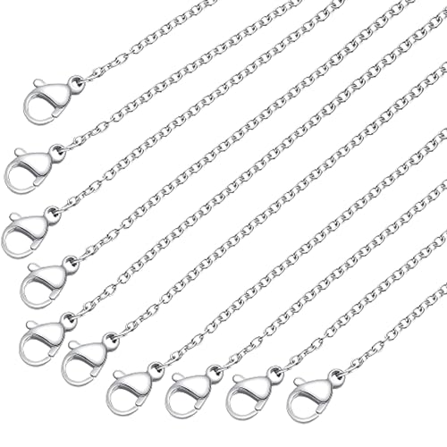 Catenine Acciaio Inossidabile per Gioielli - Set da 10 Filigrane Croce Collana e Braccialetti con Cavo di Collegamento da 2mm e Chiusura Artiglio di Aragosta - Lunghezza 45cm