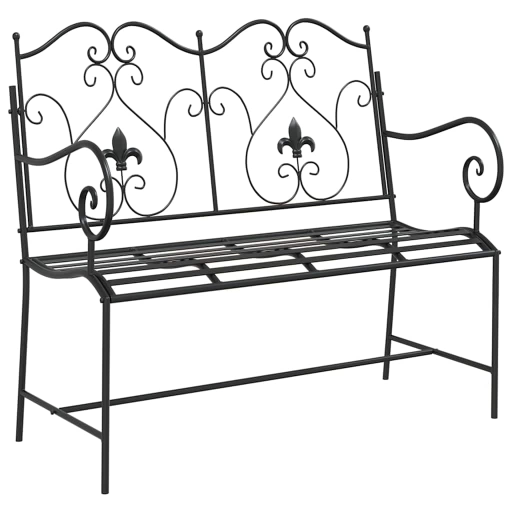Fengshui Ławka ogrodowa stalowa czarna 104 x 54 x 93 cm
