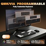 YUNZII AL98 QMK/VIA Bezprzewodowa Mechaniczna Klawiatura Gamingowa, Pełna Aluminiowa Obudowa, BT/2.4G/USB-C, Podświetlenie RGB dla Win/Mac (Czarny, Milk V2 Linear)