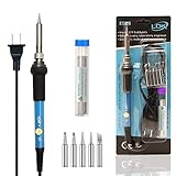 LDK Soldering Iron Kit Electric 60W 110V Adjustable Temperature Soldering Gun Welding Tools, 5pcs Re