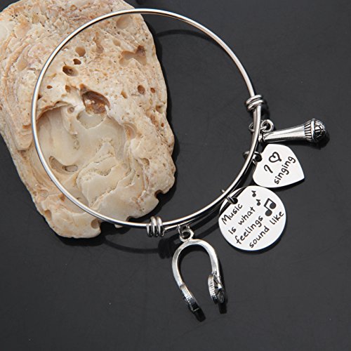 Gzrlyf Singing Bracelet Singer Charm Jewelry Music Is What Feelings Sound Like Jewelry Music Teacher Gift4