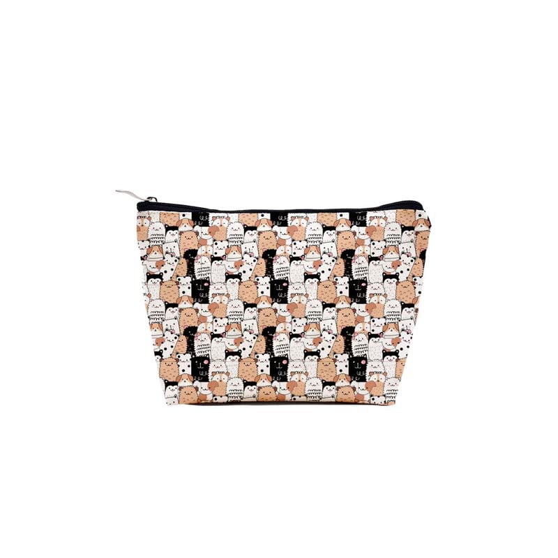 Image of TheYaYaCafe Letter Print 8 Cms Cosmetic Pouch (M CC0002 Cute-Animals 2 Black)
