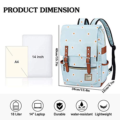 Fewofj Daisy School Backpack For Girls, 15.6" Laptop Backpacks College School Bookbags Casual Daypack #TOP5