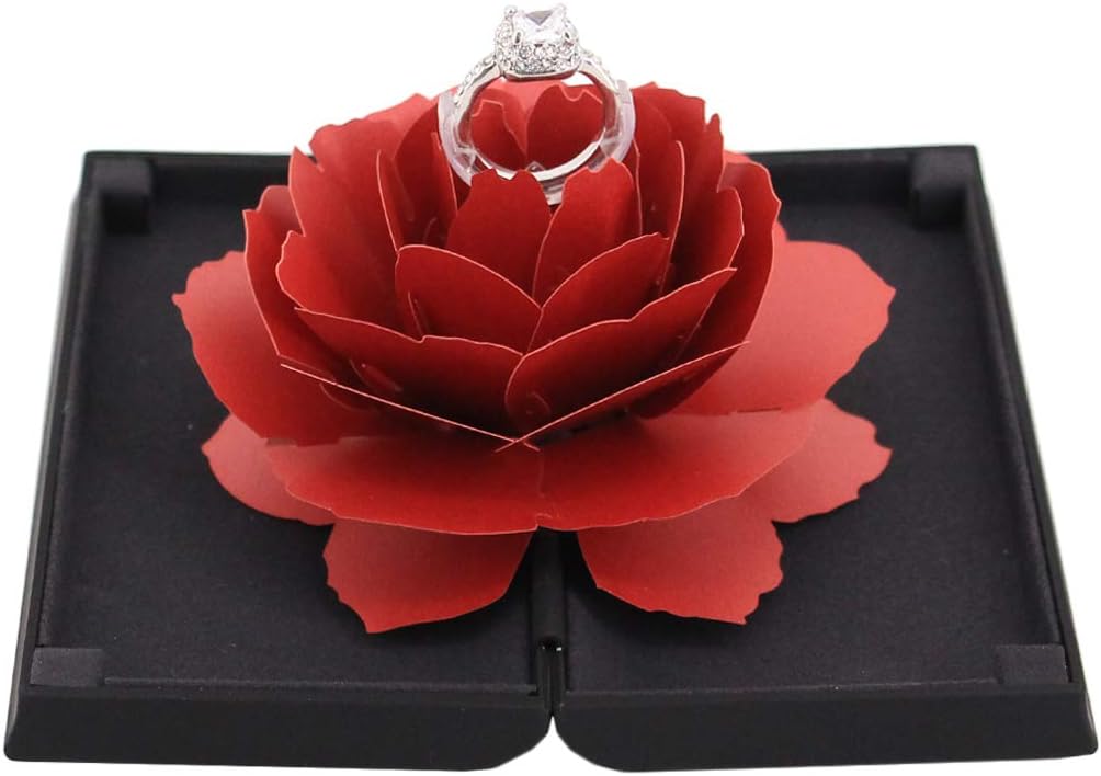 Naimo Creative Rose Engagement Ring Box Coin Jewelry Gift Box