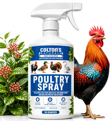 Image of Colton's Naturals Poultry Spray 16 oz - for Chickens - Helps with Mites, Lice, Fleas & Scaly Leg - Safe for Coops, Birds & Backyard Poultry