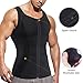 TAILONG Men Hot Neoprene Workout Sauna Tank Top Zipper Waist Trainer Vest Weight Loss Body Shaper Compression Shirt Gym Clothes Corset (Black Workout Tank, 2XL)