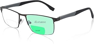 OCCI CHIARI Bifocal Reading Glasses for Men Blue Light Blocking Computer Readers 1.50 Small Frame 100 125 150 175 200 225 250 275 300 350 (Grey)
