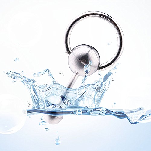 CrazyPiercing Door Knocker Stainless Steel Reverse Bar Belly Button Ring Piercing Navel Ring 14G 1/2