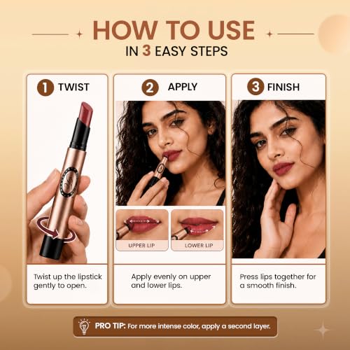 Image of Fashion Colour Supreme Lasting Honey Lip Non Transfer Lipstick 2.6g | Lipstick For Women | Available in 18 Super Creamy Shades | (318-Toffee, 2.6g)
