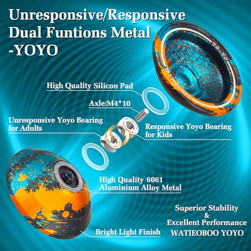 Watieoboo LS-YOYO-22 M18 Responsive Yoyo For Kids 8-12,Professional Unresponsive Yoyo For Adults Pro Metal Trick Yoyo thumb #7