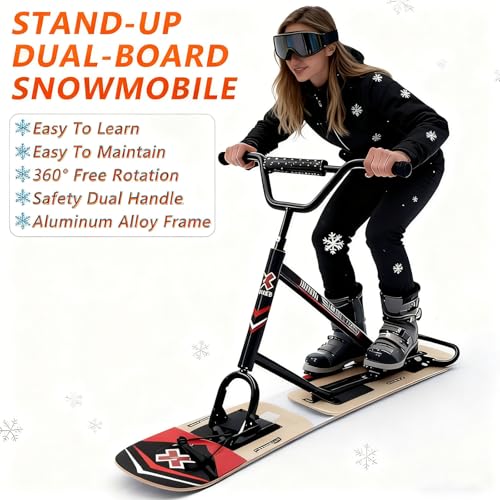 Snow Skateboard robuste en aluminium et double planche de ski durable - 3