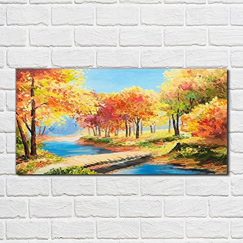 Tableau en verre 100x50cm Eau de Forêt pour salon moderne - 2