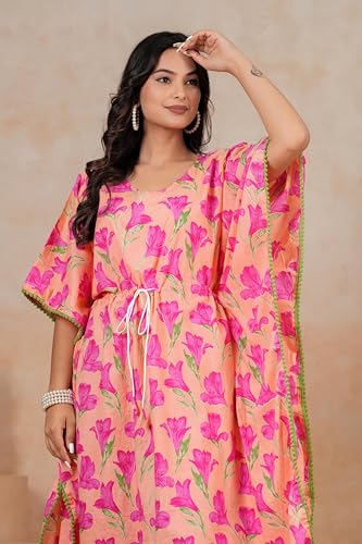 Image of BLOCKS OF INDIA Hand Block Kaftan in Cotton Fabric