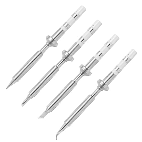 FEITA Mini Pencil Soldering Iron Tips Replacement for Pinecil Micro Soldering Iron, PTS200/TS100 Portable Solder Pen Tool Soldering Accessories (ST-I/BC2/KU/J02 4Pcs) - Tiny Joint 4Pcs