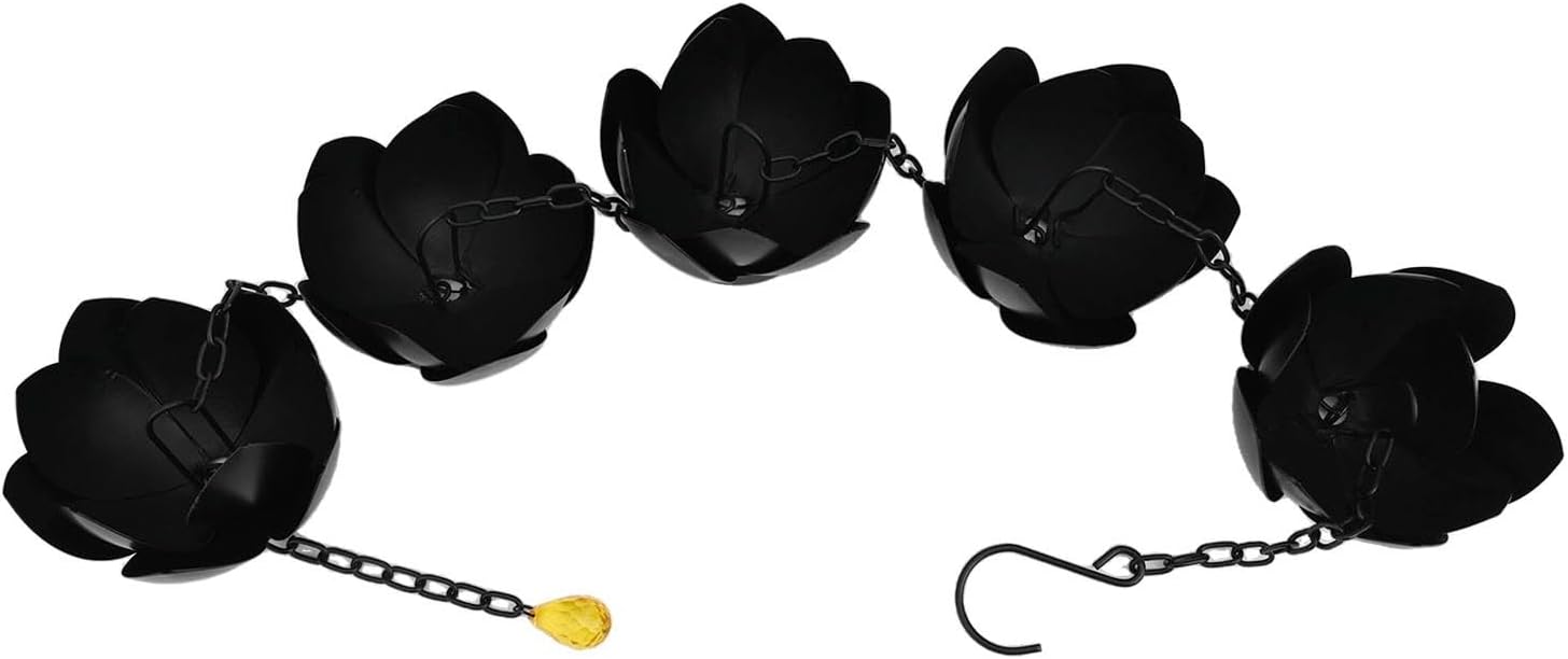 Minhe Charming Outdoor Rain Chain Featuring Beautiful Lotus Design Perfect Addition To Your Garden, 1 2 Meters