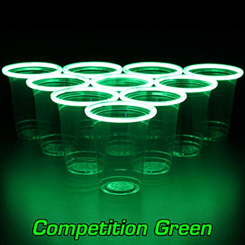 image for GLOWPONG Green vs Blue Glow-in-The-Dark Beer Pong Game Set for Indoor 