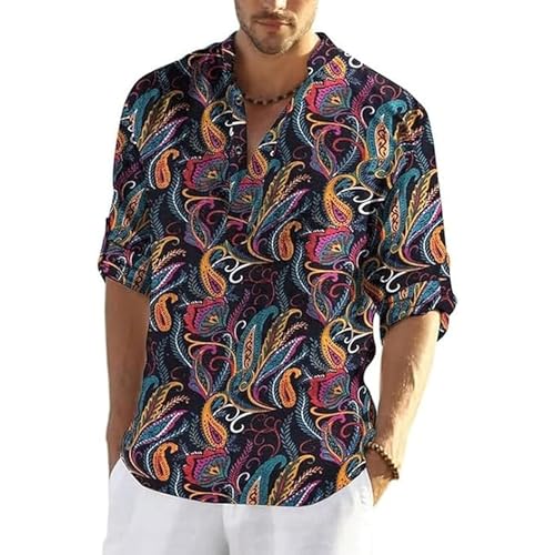 Image of Bellstone Men's Cotton Blend Solid Regular Fit Full Sleeve Short Kurta | Men's Trendy Short Kurta | Stylish Casual Lightweight Summer Kurta for Daily and Occasion Use
