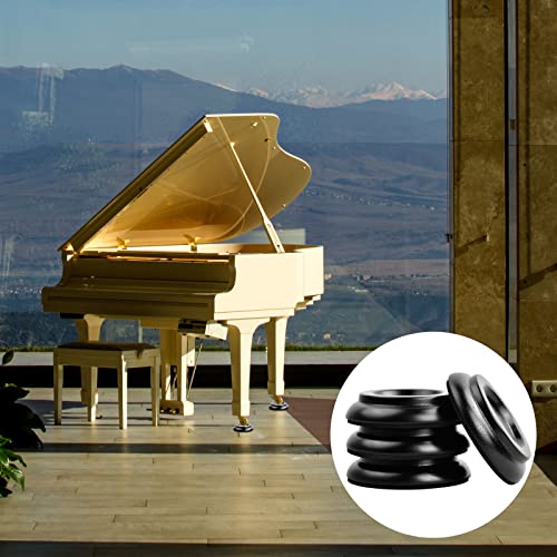 4 Piezas Platos Protección para Patas de Piano, Almohadillas de Piano Verticales, Placas Protectoras de Madera, Platillos de Taza de Piano para Alfombra y Pisos de Protector (Negro) - imagen 6