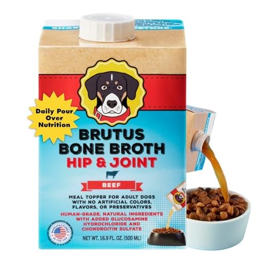 Brutus Broth Beef Bone Broth Hip Joint with Glucosamine Dog Food Topper, 16.9 FZ