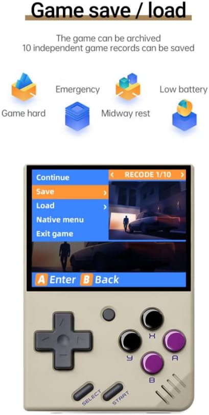Miniatura 3 de Ampown Miyoo Mini V4 Retro Game Console,2.8 Inch IPS Screen 640x480,Built-in 64GB TF Card,with 2000mAh Battery Classic Game Console,Support HD and